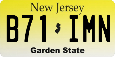 NJ license plate B71IMN