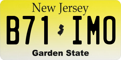 NJ license plate B71IMO