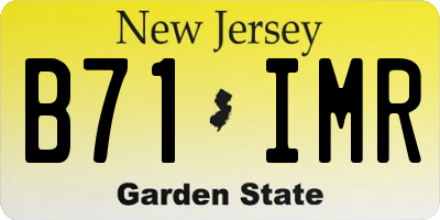 NJ license plate B71IMR