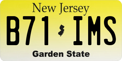 NJ license plate B71IMS