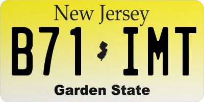 NJ license plate B71IMT