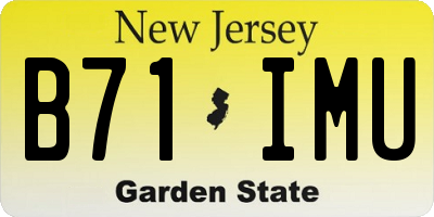 NJ license plate B71IMU