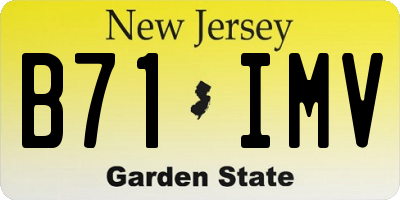 NJ license plate B71IMV