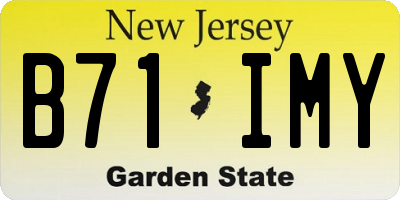 NJ license plate B71IMY