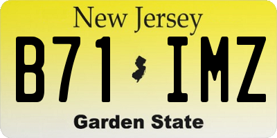 NJ license plate B71IMZ
