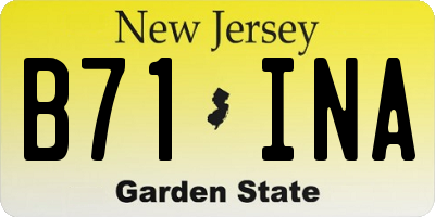 NJ license plate B71INA