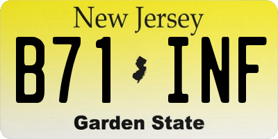 NJ license plate B71INF