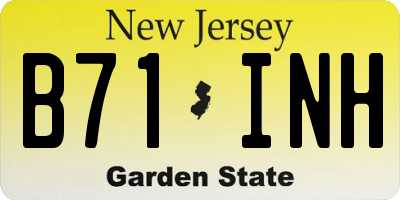 NJ license plate B71INH