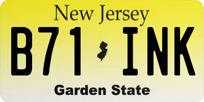 NJ license plate B71INK