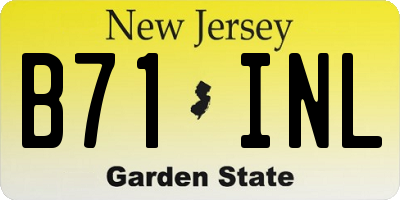 NJ license plate B71INL