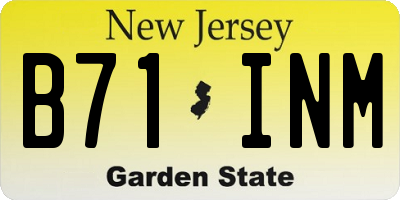 NJ license plate B71INM