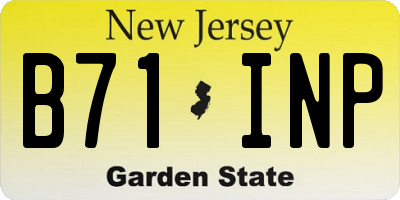 NJ license plate B71INP
