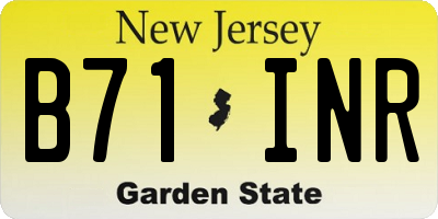 NJ license plate B71INR