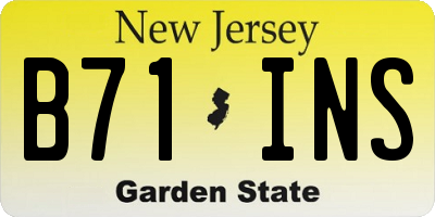 NJ license plate B71INS