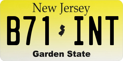 NJ license plate B71INT