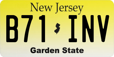 NJ license plate B71INV