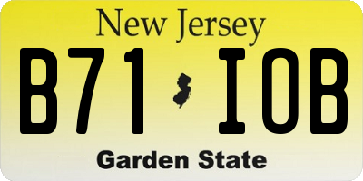 NJ license plate B71IOB