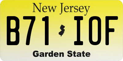 NJ license plate B71IOF