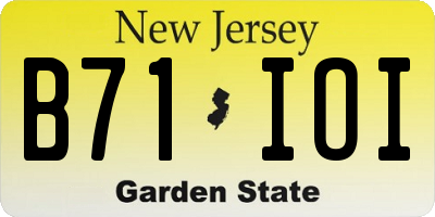 NJ license plate B71IOI