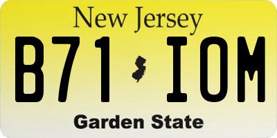 NJ license plate B71IOM
