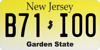 NJ license plate B71IOO