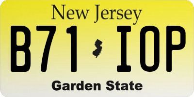 NJ license plate B71IOP