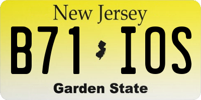 NJ license plate B71IOS