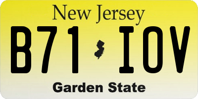 NJ license plate B71IOV