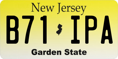 NJ license plate B71IPA