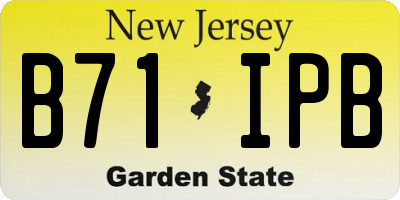 NJ license plate B71IPB