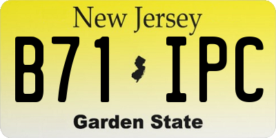 NJ license plate B71IPC