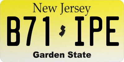 NJ license plate B71IPE
