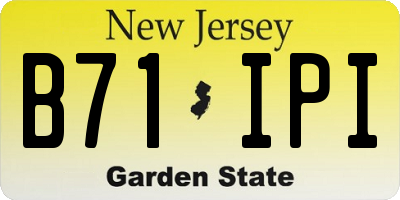 NJ license plate B71IPI