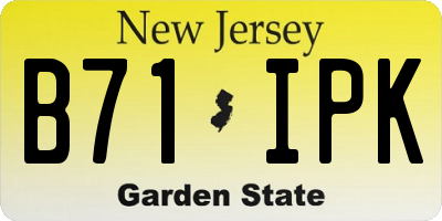 NJ license plate B71IPK