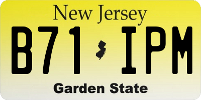 NJ license plate B71IPM