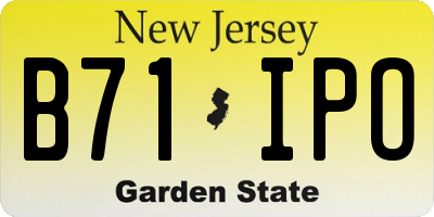 NJ license plate B71IPO