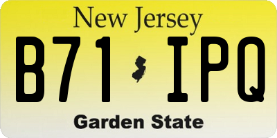NJ license plate B71IPQ