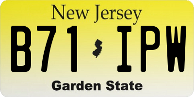 NJ license plate B71IPW