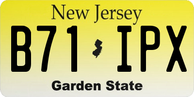 NJ license plate B71IPX