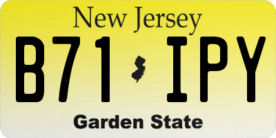 NJ license plate B71IPY