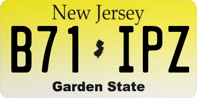 NJ license plate B71IPZ