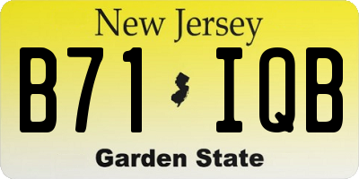 NJ license plate B71IQB