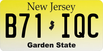 NJ license plate B71IQC