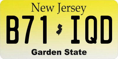 NJ license plate B71IQD