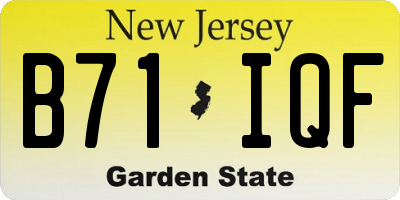 NJ license plate B71IQF