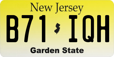 NJ license plate B71IQH