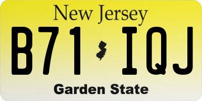 NJ license plate B71IQJ