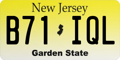 NJ license plate B71IQL