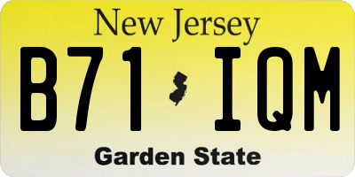 NJ license plate B71IQM