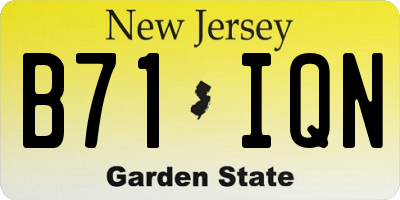 NJ license plate B71IQN